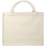 Page 500 g/m² Aware™ recycled book tote bag – Oatmeal front view