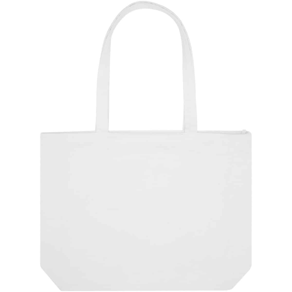 Weekender 500 g/m² Aware™ recycled tote bag – White front view