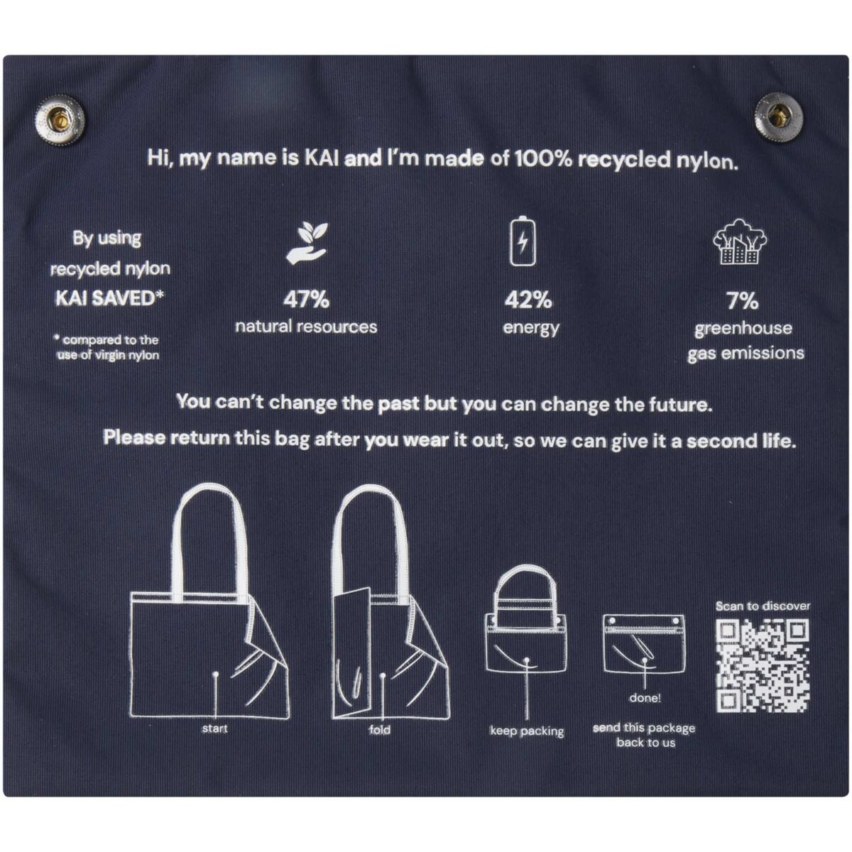 Kai GRS recycled circular tote bag – Navy extra view