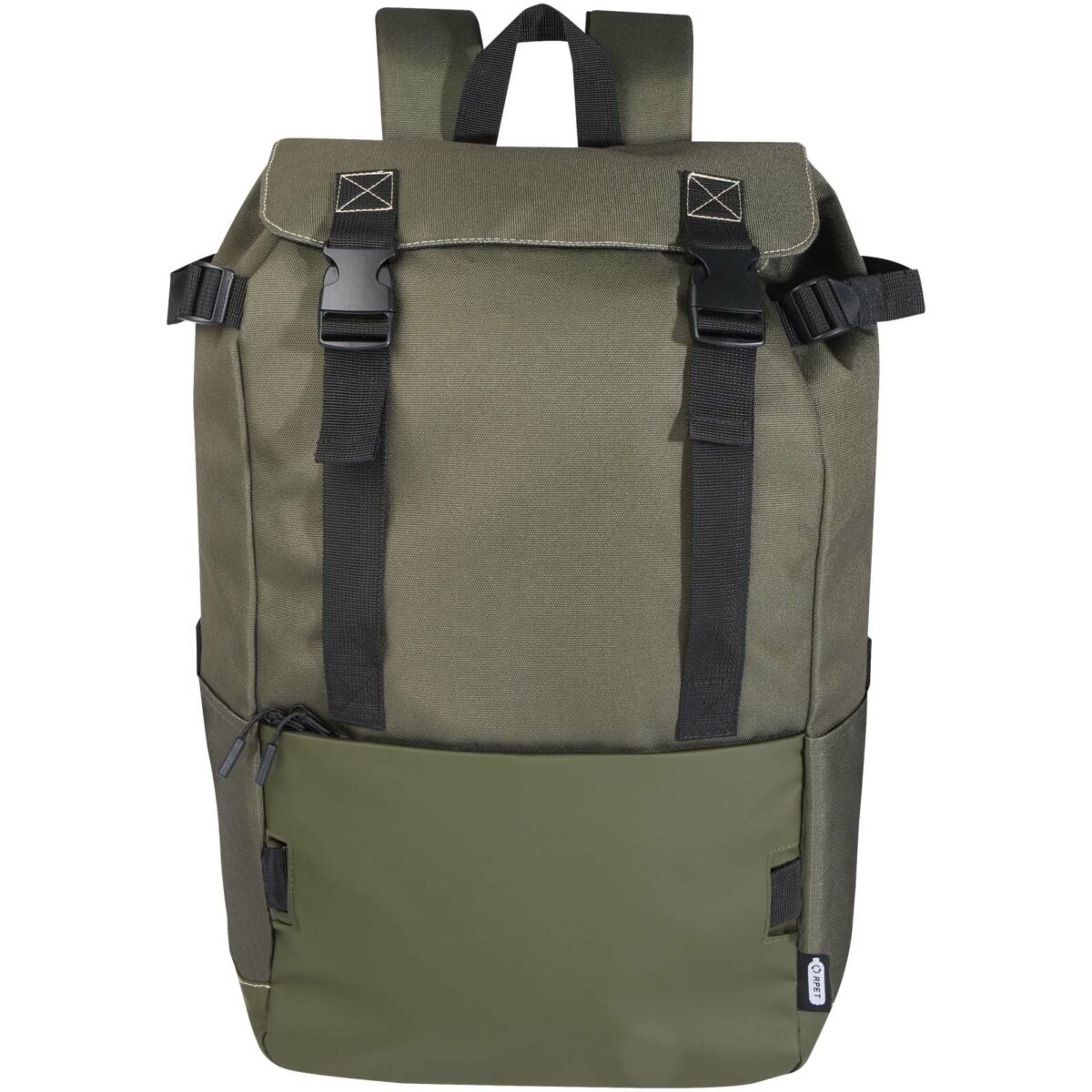 Roam GRS recycled modular backpack – Green front view