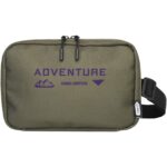 Roam GRS recycled modular toiletry bag – Green with logo