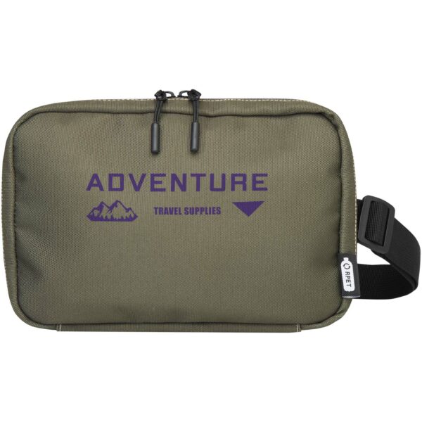 Roam GRS recycled modular toiletry bag – Green with logo