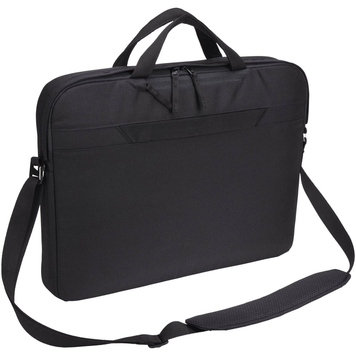 Case Logic Invigo 15.6" recycled laptop bag – Solid black back view