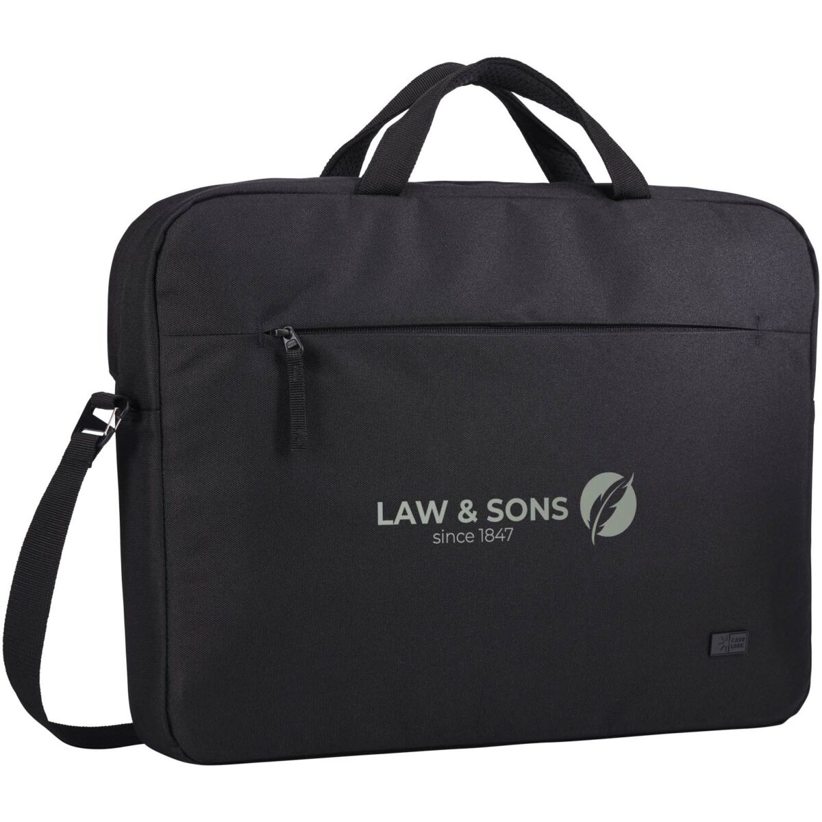 Case Logic Invigo 15.6" recycled laptop bag – Solid black with logo
