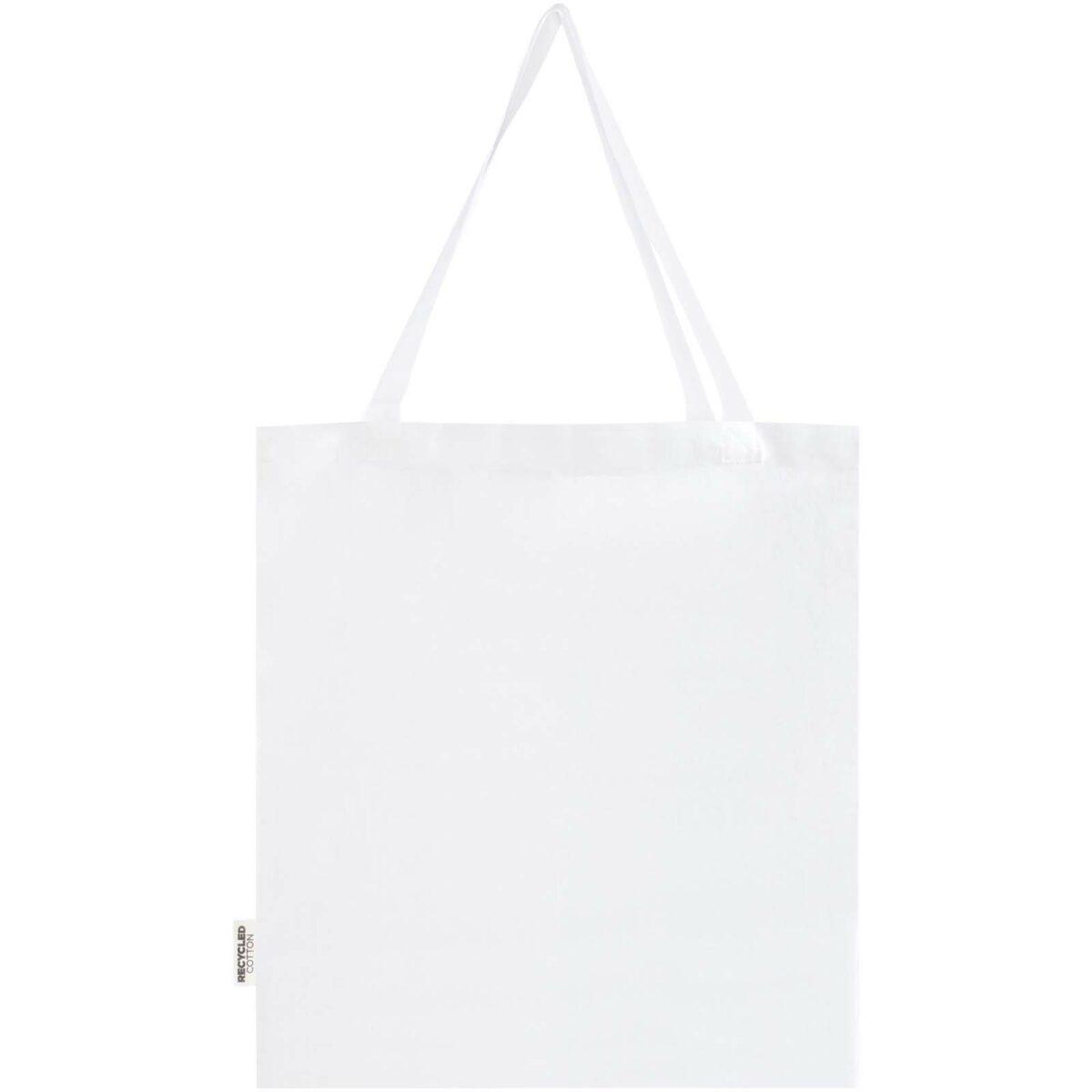 Madras 140 g/m² GRS recycled cotton gusset tote bag – White back view