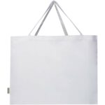 Odessa 220 g/m² GRS recycled cotton tote bag 40L – White back view