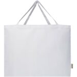 Odessa 220 g/m² GRS recycled cotton tote bag 40L – White front view