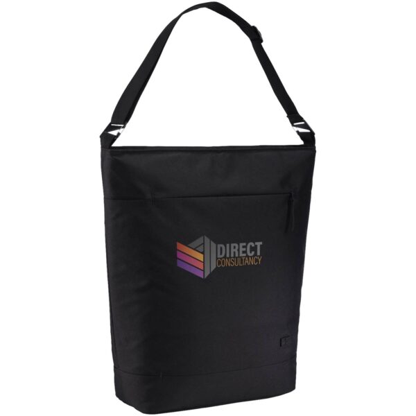 Case Logic Invigo convertible tote bag – Solid black with logo