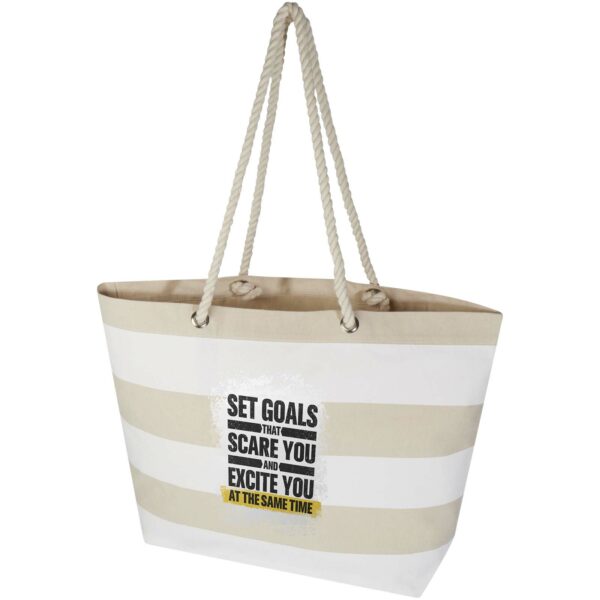 Florida 270 g/m² GRS recycled beach tote bag 18L – Natural with logo