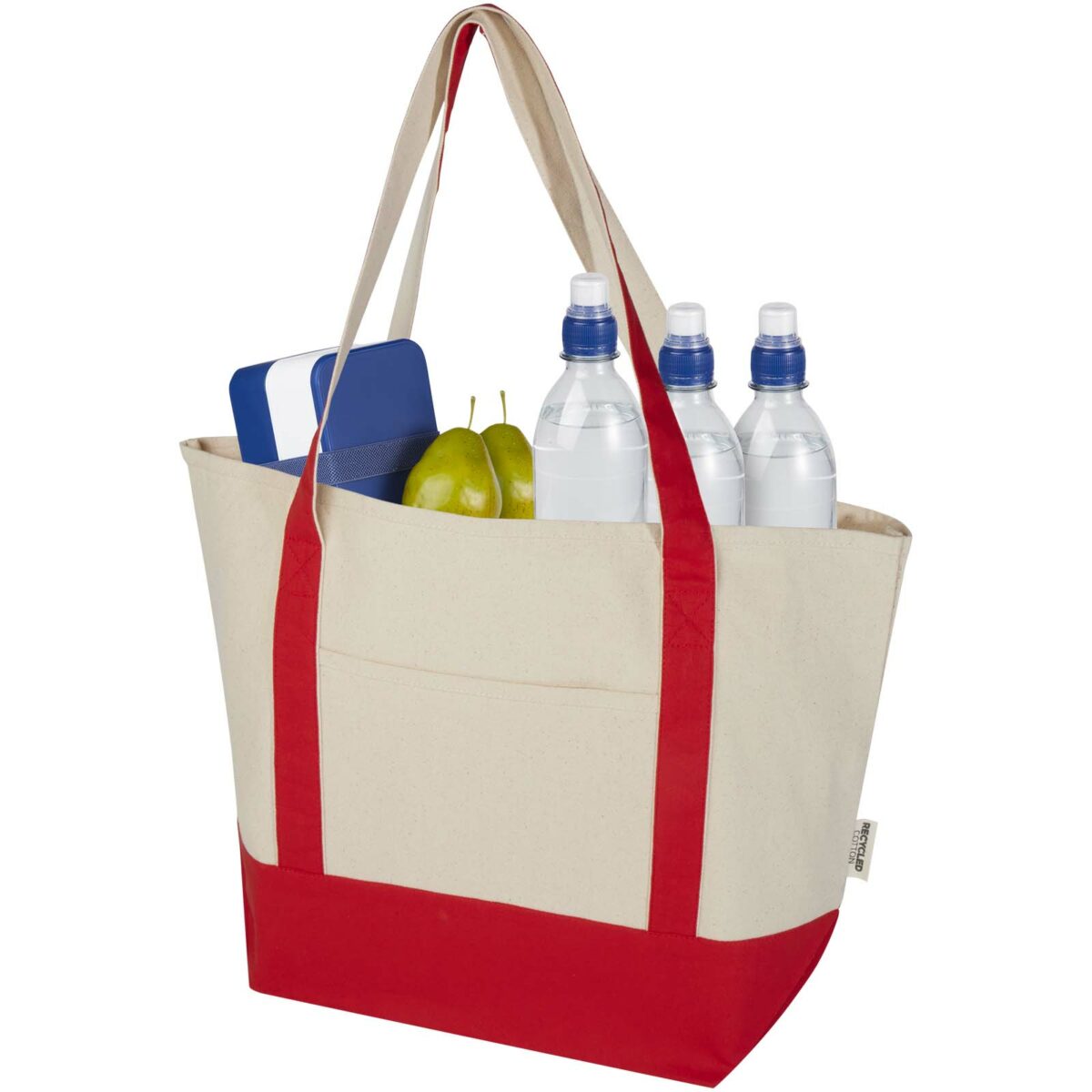 Sam 320 g/m² GRS recycled cotton tote bag – Red extra view