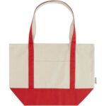 Sam 320 g/m² GRS recycled cotton tote bag – Red front view