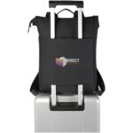 Turner 15.6" GRS recycled roll-top laptop backpack 12L – Solid black with logo
