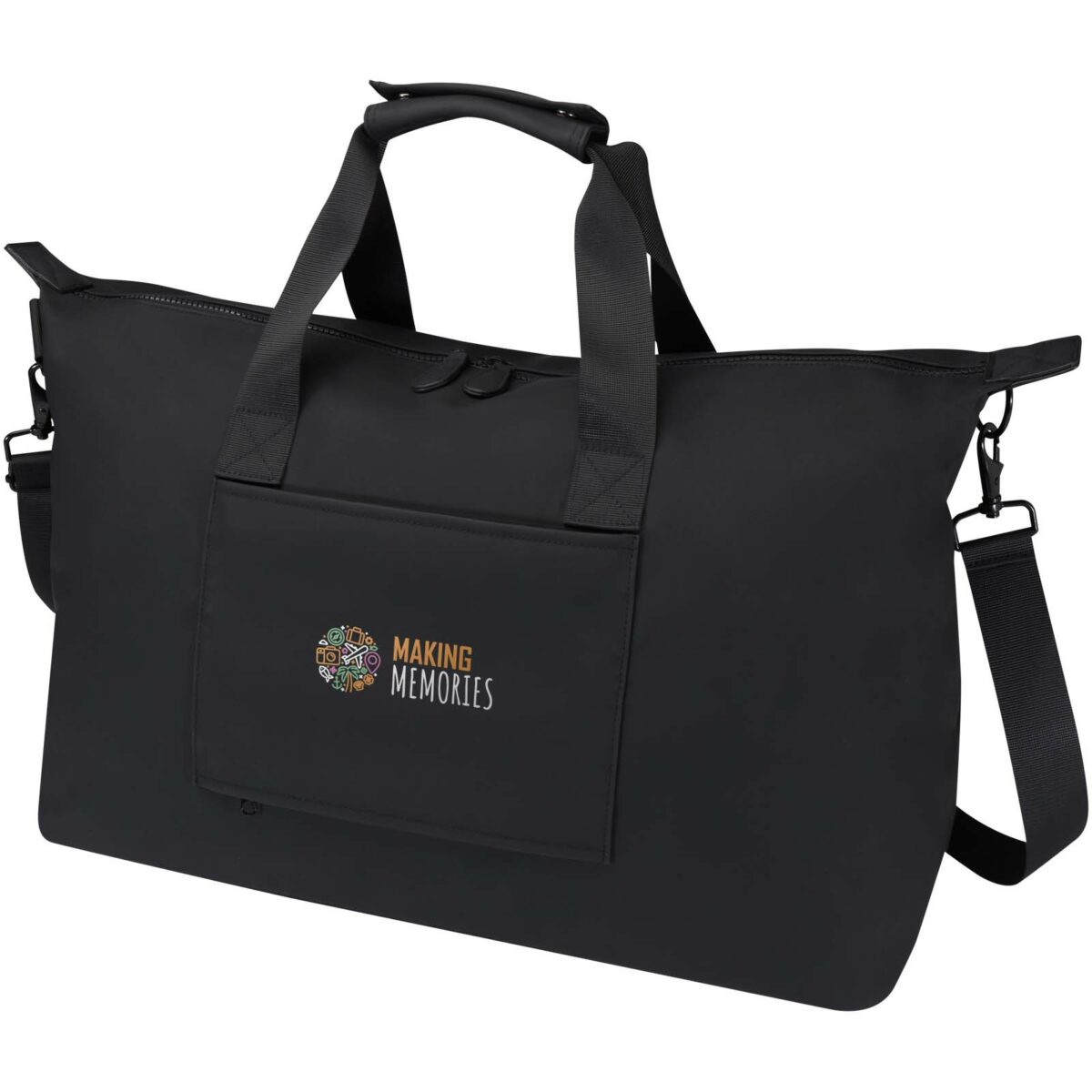 Turner 15.6" GRS recycled laptop duffel bag 36L – Solid black with logo