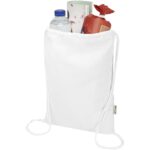Oregon Blend 140 g/m² GRS recycled drawstring bag 5L – White extra view
