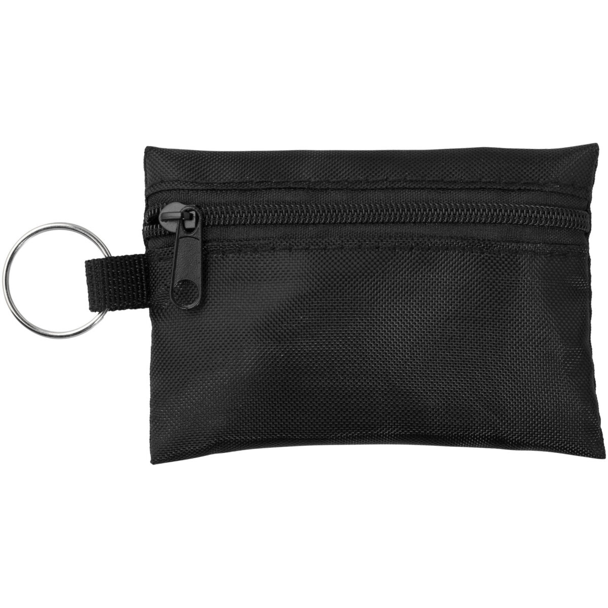 Valdemar 16-piece first aid keyring pouch – Solid black front view