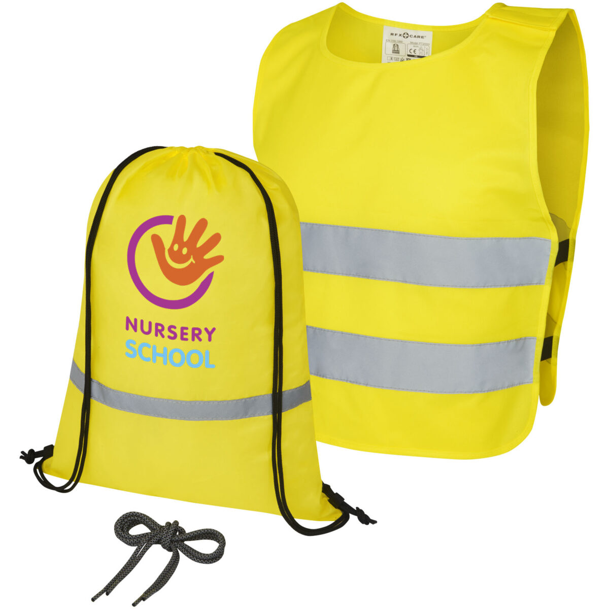 RFX™ Ingeborg safety and visibility set for childeren 7-12 years – Neon yellow with logo