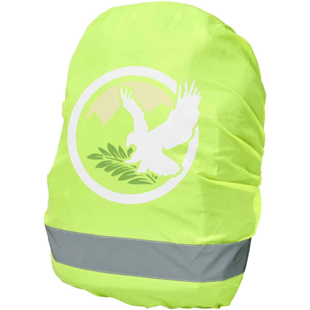 RFX™ William reflective and waterproof bag cover – Neon yellow with logo