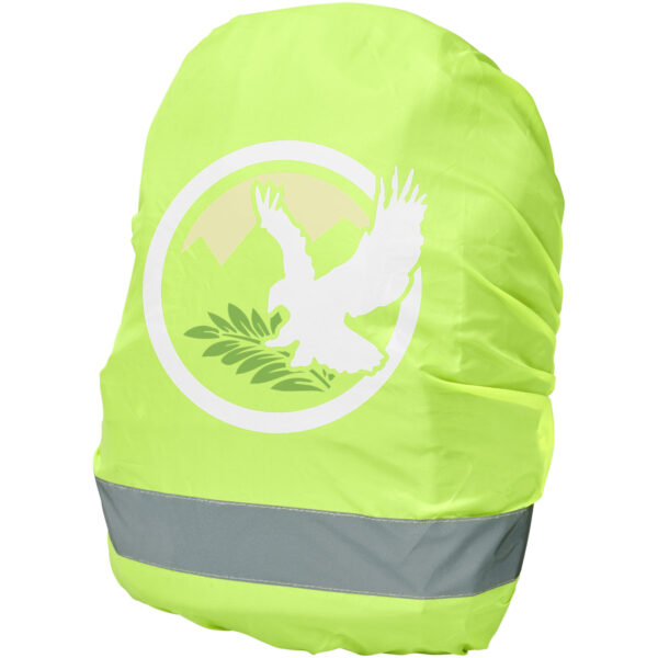 RFX™ William reflective and waterproof bag cover – Neon yellow with logo