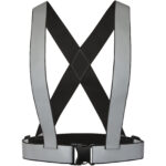 RFX™ Desiree reflective safety harness and west – Solid black front view