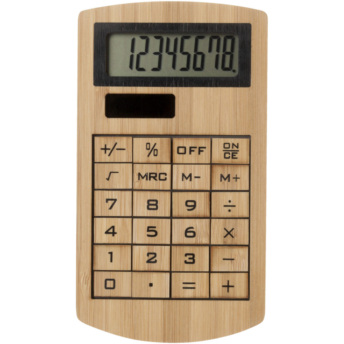 Eugene calculator made of bamboo – Natural front view