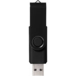 Rotate-metallic 4GB USB flash drive – Solid black front view