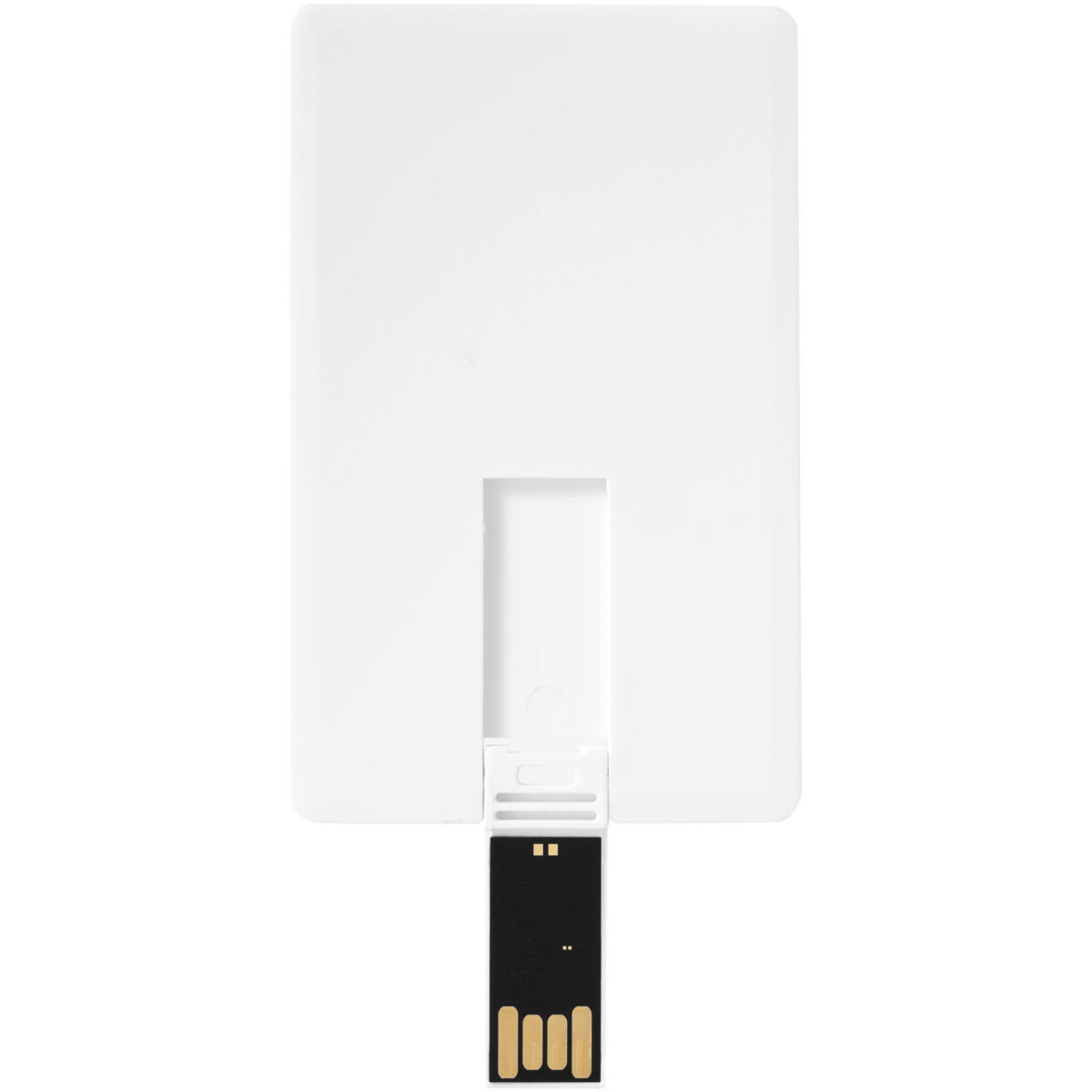 Slim card-shaped 2GB USB flash drive – White front view