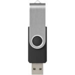 Rotate-basic 16GB USB flash drive – Solid black front view