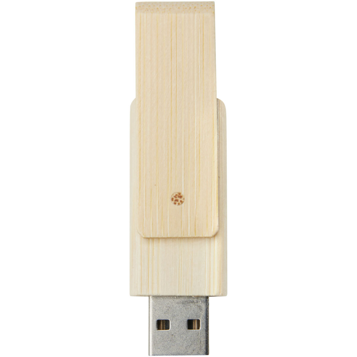 Rotate 16GB bamboo USB flash drive – Beige front view