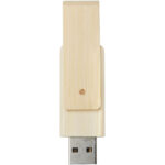 Rotate 16GB bamboo USB flash drive – Beige front view