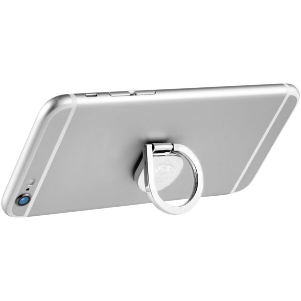 Cell aluminium ring phone holder – Silver with logo
