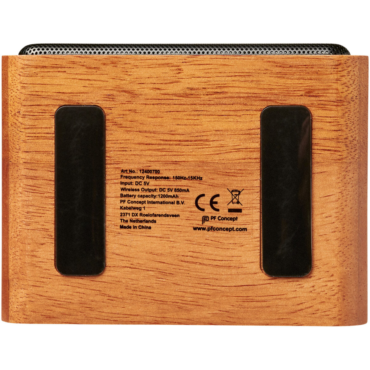 Wooden 3W speaker with wireless charging pad – Wood back view