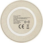 Naka 5W wheat straw wireless charging pad – Beige back view