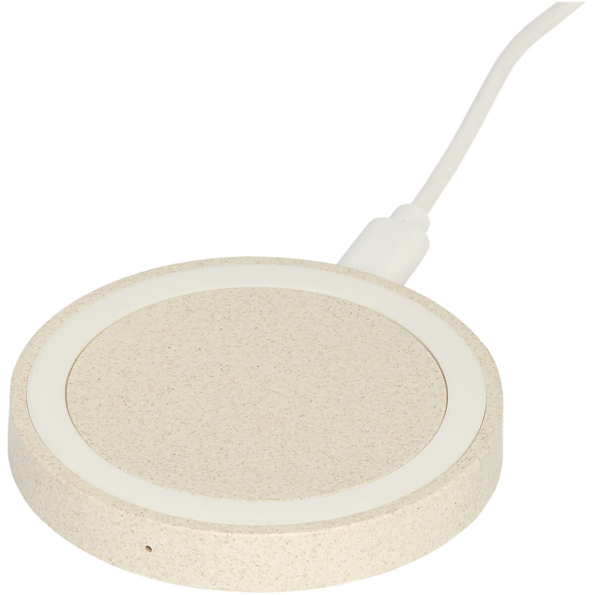 Naka 5W wheat straw wireless charging pad – Beige extra view