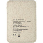 Asama 5000 mAh wheat straw power bank – Beige back view