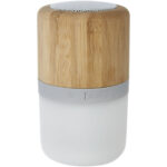 Aurea bamboo Bluetooth® speaker with light – Natural back view