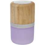 Aurea bamboo Bluetooth® speaker with light – Natural extra view