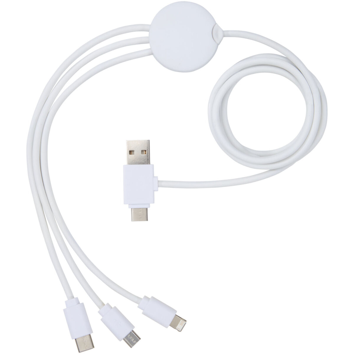 Pure 5-in-1 charging cable with antibacterial additive – White front view