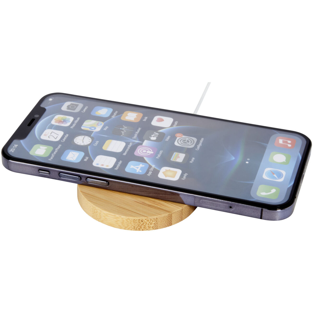 Atra 10W bamboo magnetic wireless charging pad – Beige extra view