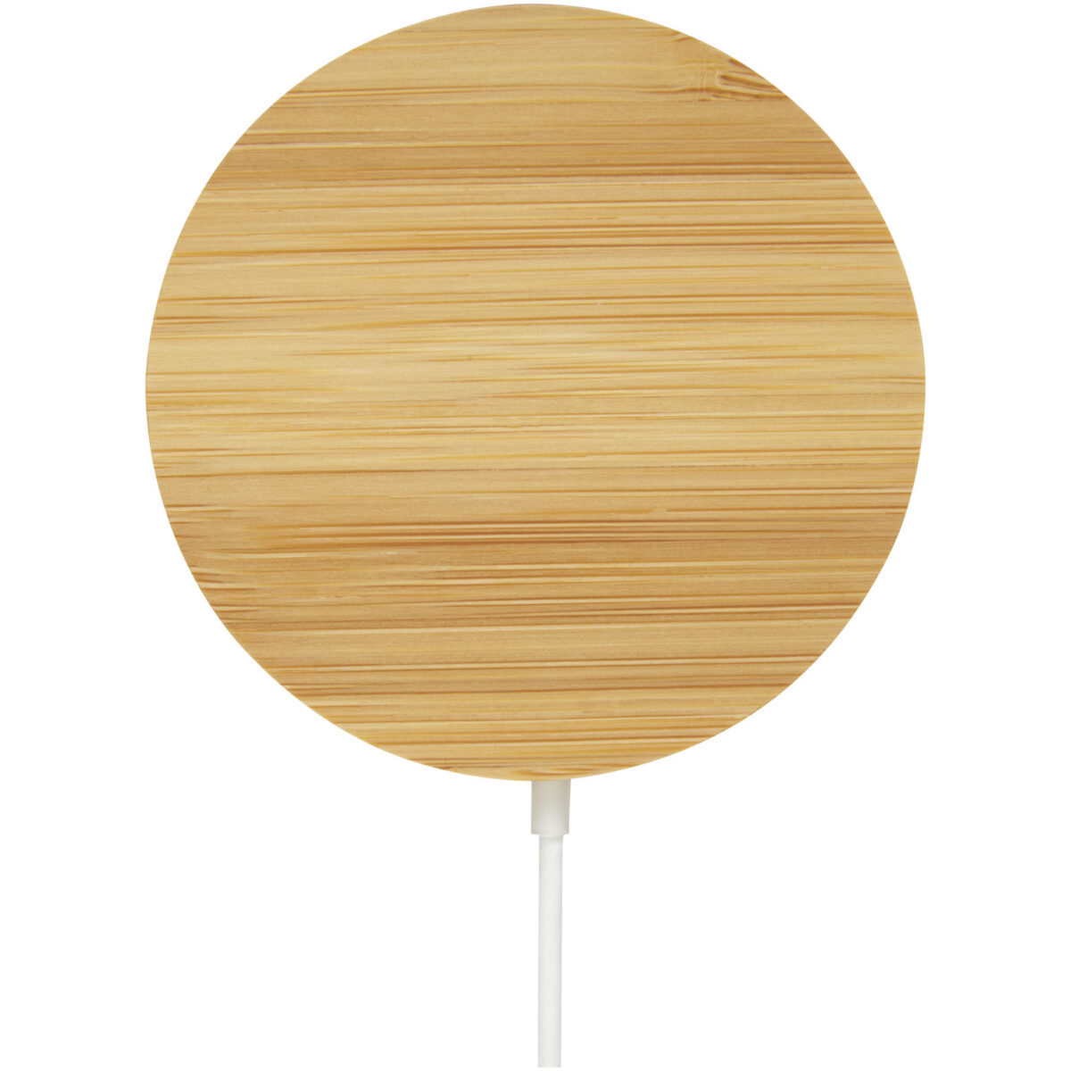 Atra 10W bamboo magnetic wireless charging pad – Beige front view