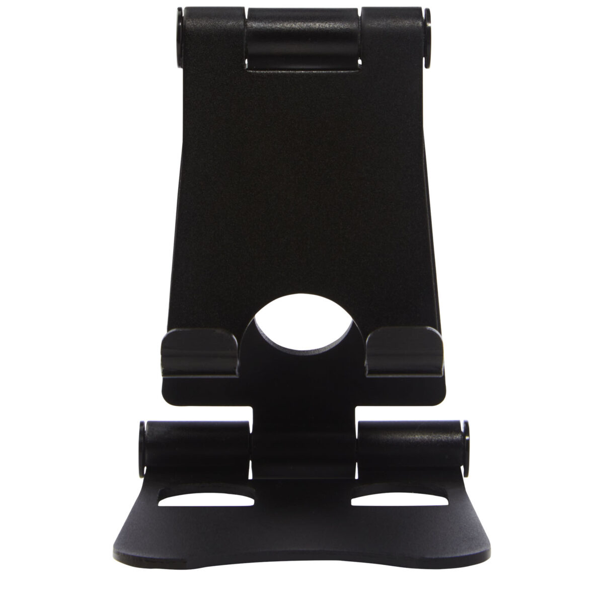 Rise foldable phone stand – Solid black front view