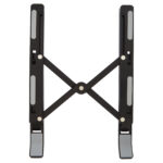 Rise foldable laptop stand – Solid black front view