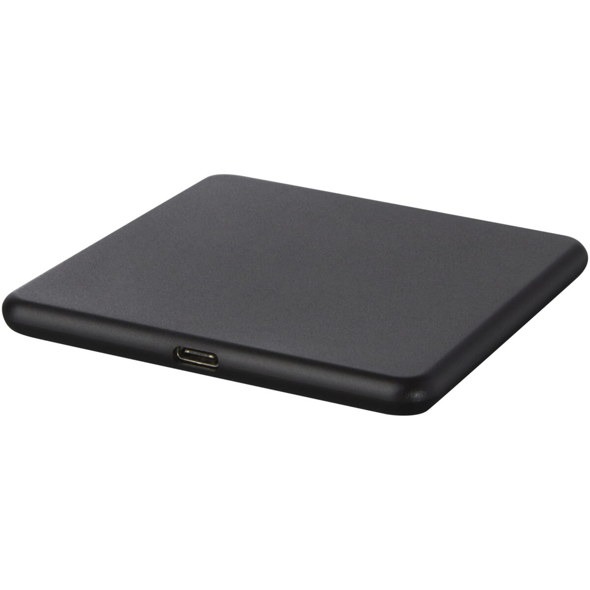 Loop 10W recycled plastic wireless charging pad – Solid black extra view