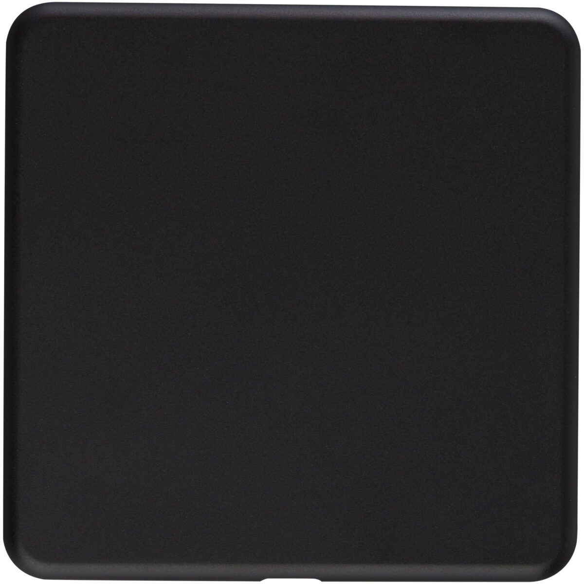 Loop 10W recycled plastic wireless charging pad – Solid black front view