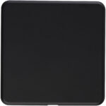 Loop 10W recycled plastic wireless charging pad – Solid black front view