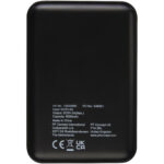 Gleam 5000 mAh ultra slim light-up power bank – Solid black back view