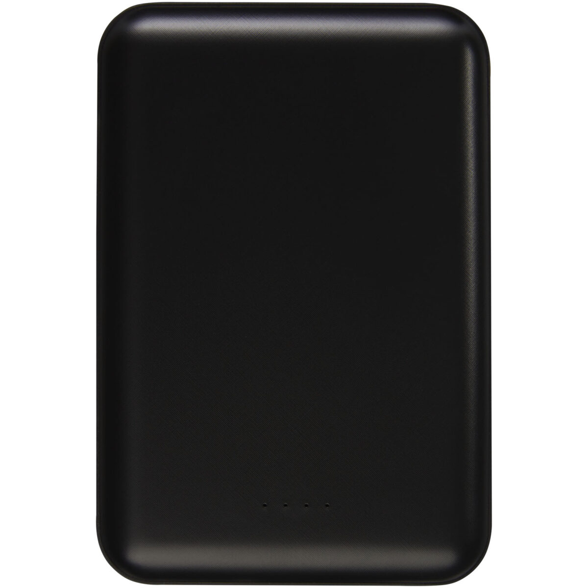 Gleam 5000 mAh ultra slim light-up power bank – Solid black front view