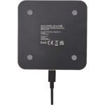 Hybrid 15W premium wireless charging pad – Solid black back view