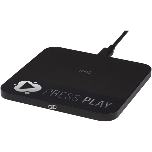 Hybrid 15W premium wireless charging pad – Solid black with logo
