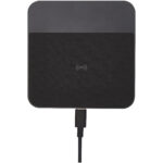 Hybrid 15W premium wireless charging pad – Solid black front view