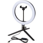 Studio ring light for selfies and vlogging with phone holder and tripod – Solid black extra view